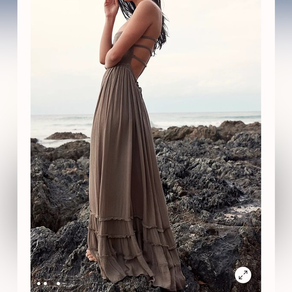 Free People Taupe Maxi Dress - Picture 2 of 12